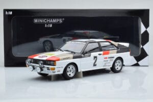 Audi Quattro Audi Sport #1 H. Mikkola / A. Hertz Winners International Swedish Rally 1981 Minichamps 1:18 155811102 Metall – Bild 6 von 6