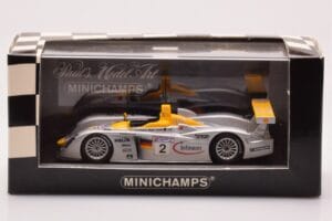 Audi R8 Infineon #2 L. Aiello / R. Capello / Pescatori 2nd Place 24 Hours of Le Mans 2001 Minichamps 1:43 400011202 Metall – Bild 4 von 4