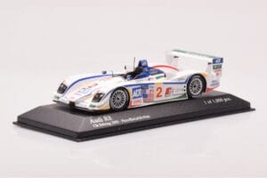 Audi R8 #2 E. Pirro / F. Biela / A. McNish 12 Hours of Sebring 2nd Place 2005 Minichamps 1:43 400051302 Metall – Bild 2 von 4