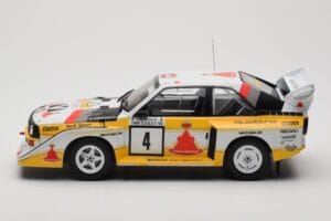 Audi Sport Quattro S1 E2 #4 S. Blomqvist / B. Cederberg Rally 1000 Lakes 1985 IXO 1:18 18RMC161A Metall – Bild 3 von 6