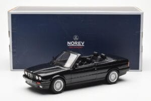 BMW 325i E30 Cabriolet Schwarz Metallic Norev 1:18 183211 Metall – Bild 6 von 6