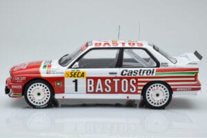 BMW M3 E30 Bastos #1 R. Ravaglia / E. Pirro / E. Van de Poele 24 Hours of Spa 1991 IXO 1:18 18RMC081A Metall – Bild 3 von 6