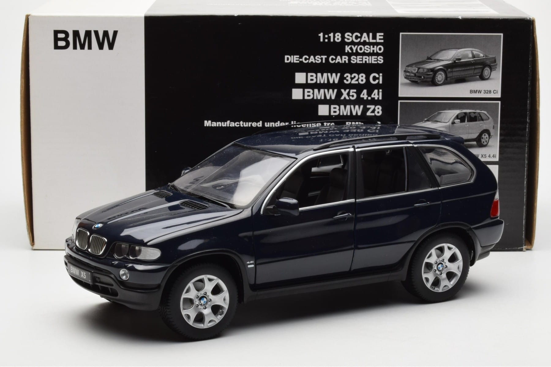 BMW X5 4.4i E53 Dunkel Blau Kyosho 1:18 08521DB Metall – Bild 8 von 8