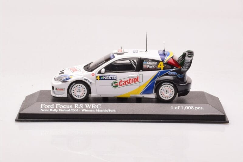 Ford Focus RS WRC #4 M. Martin / M. Park Neste Rally Finland Winners 2003 Minichamps 1:43
