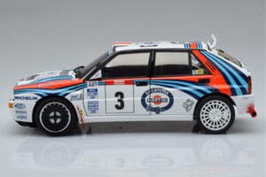 Lancia Delta HF Integrale Evoluzione #3 D. Auriol / B. Occelli Tour de Corse 1992 Kyosho 1:18 08348H Metall – Bild 4 von 9