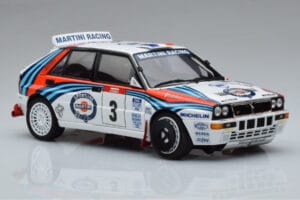 Lancia Delta HF Integrale Evoluzione #3 D. Auriol / B. Occelli Tour de Corse 1992 Kyosho 1:18 08348H Metall – Bild 5 von 9