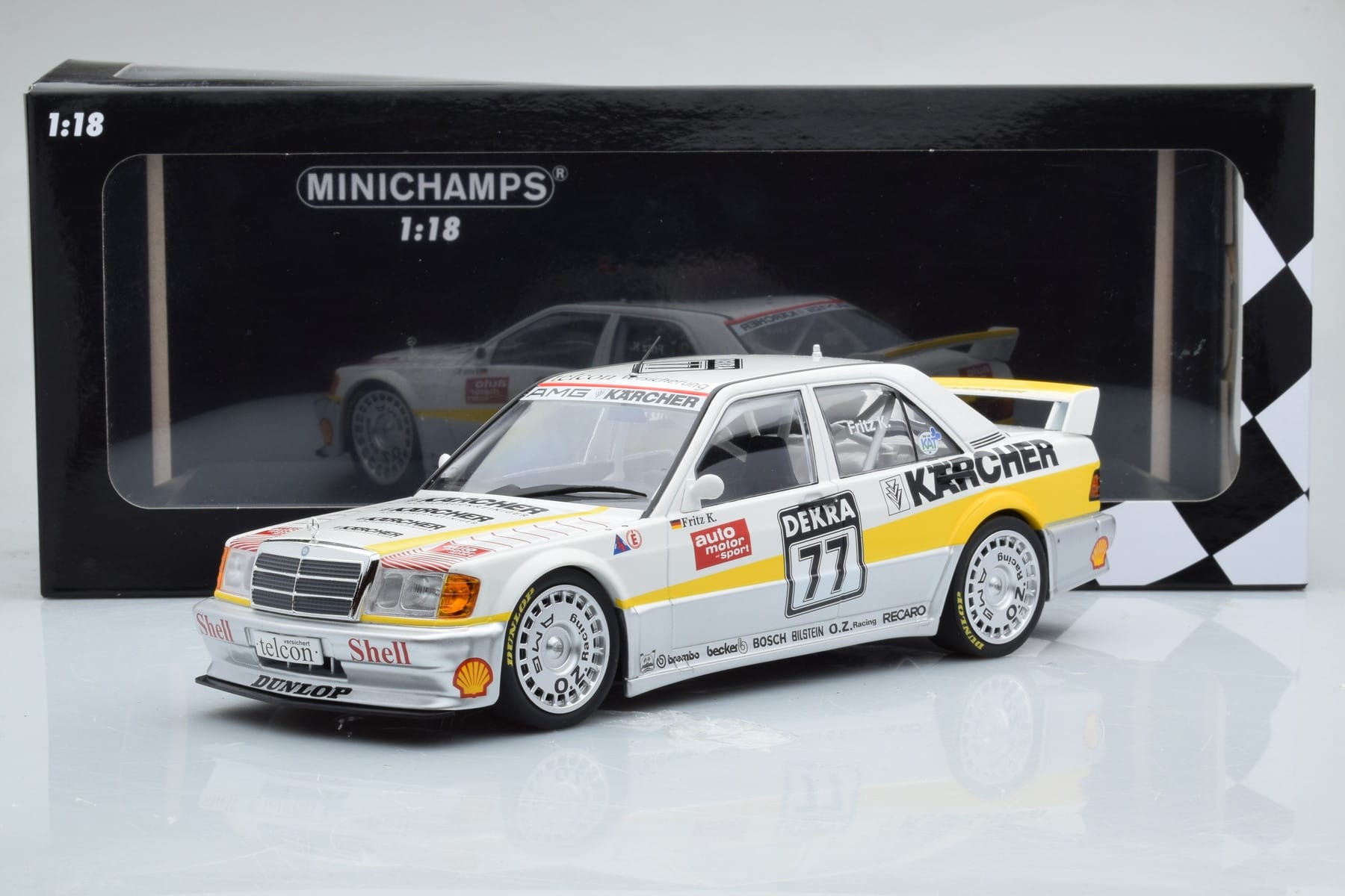 Mercedes 190E 2.5-16 W201 EVO 1 Karcher #77 F. Kreutzpointer Team AMG-Mercedes DTM 1990 Minichamps 1:18 155903677 Metall – Bild 6 von 6