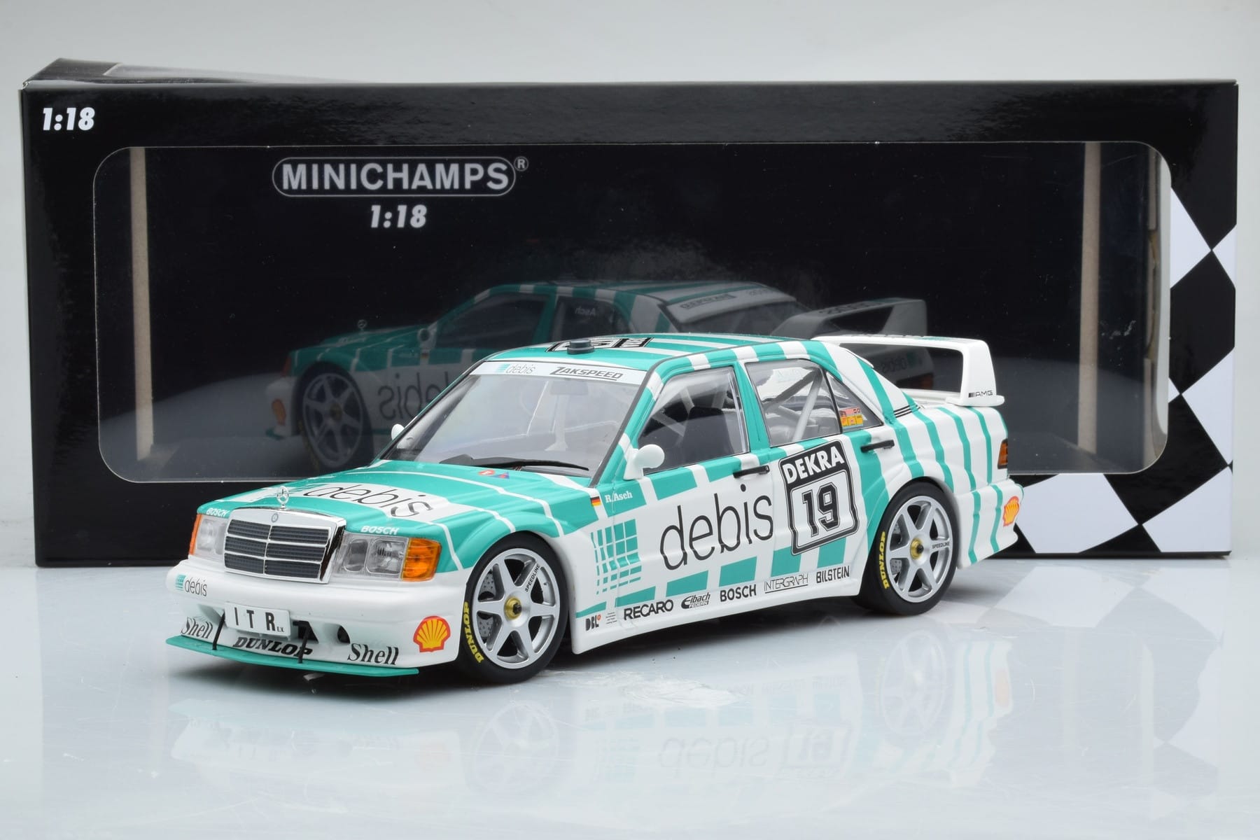 Mercedes 190E 2.5-16 W201 EVO 2 Debis #19 R. Asch Team Zackspeed DTM 1991 Minichamps 1:18 155913619 Metall – Bild 6 von 6