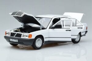 Mercedes 190 E W201 Weiss Norev 1:18 183820 Metall – Bild 2 von 7