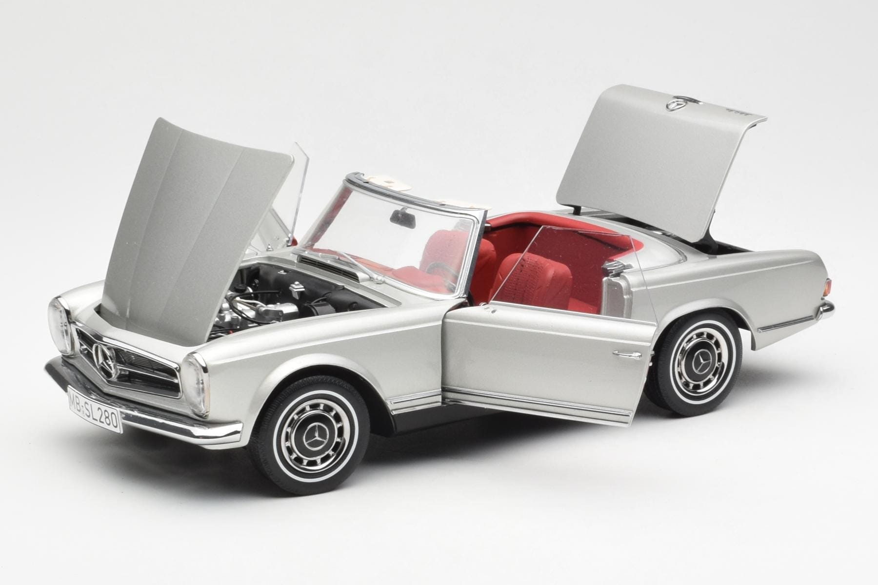 Mercedes 280 SL W113 Pagode Silber Schuco 1:18 450035000 Metall – Bild 2 von 8
