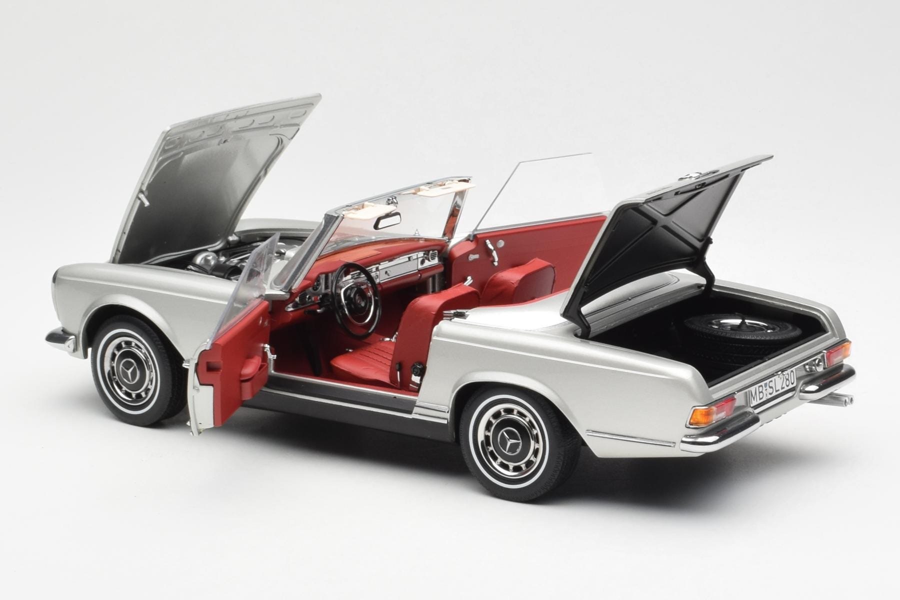 Mercedes 280 SL W113 Pagode Silber Schuco 1:18 450035000 Metall – Bild 5 von 8