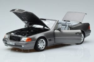 Mercedes 500 SL R129 Grau Metallic Norev 1:18 183715 Metall – Bild 2 von 7