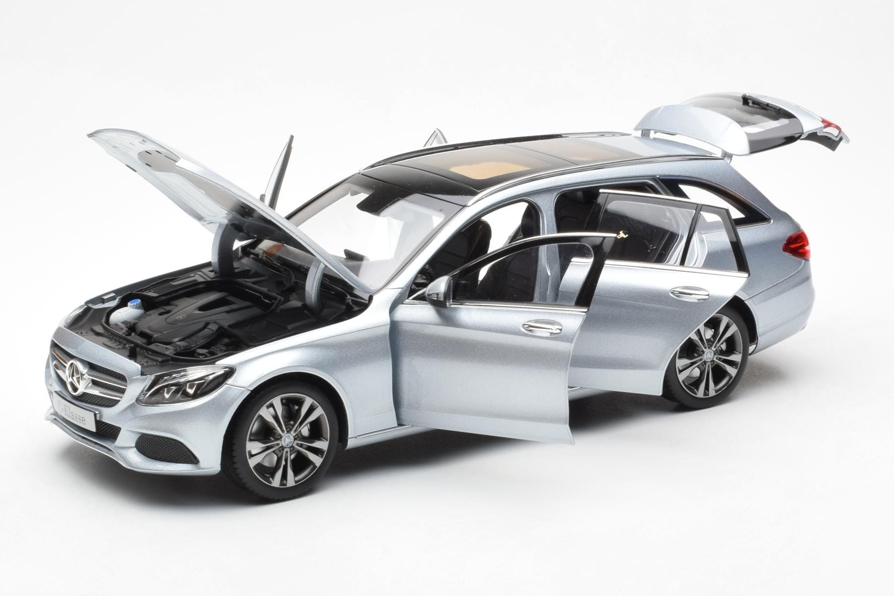 Mercedes C-Class W205 T-Modell Silber Asia Exclusive Norev 1:18 183865 Metall – Bild 2 von 8