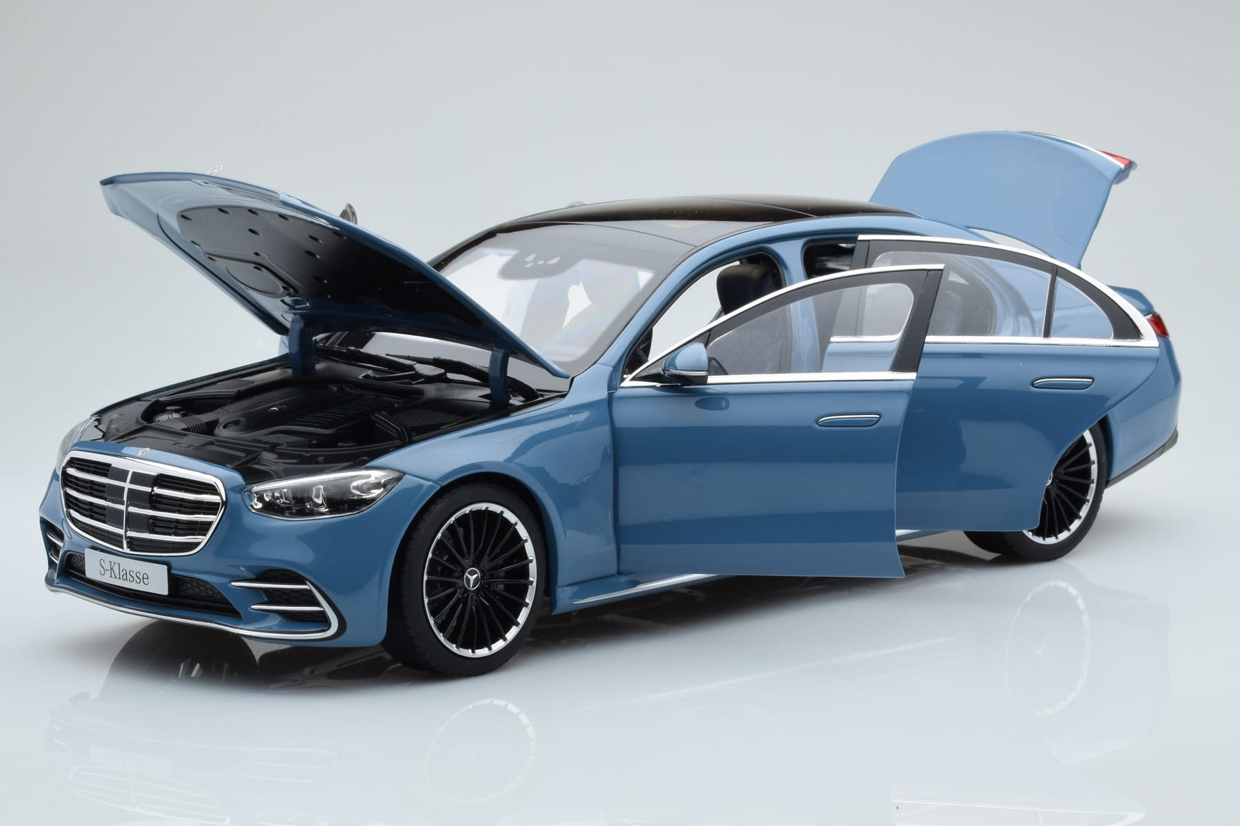 Mercedes S-Class W223 Vintage Blau Norev 1:18 B66960828 Metall – Bild 2 von 7