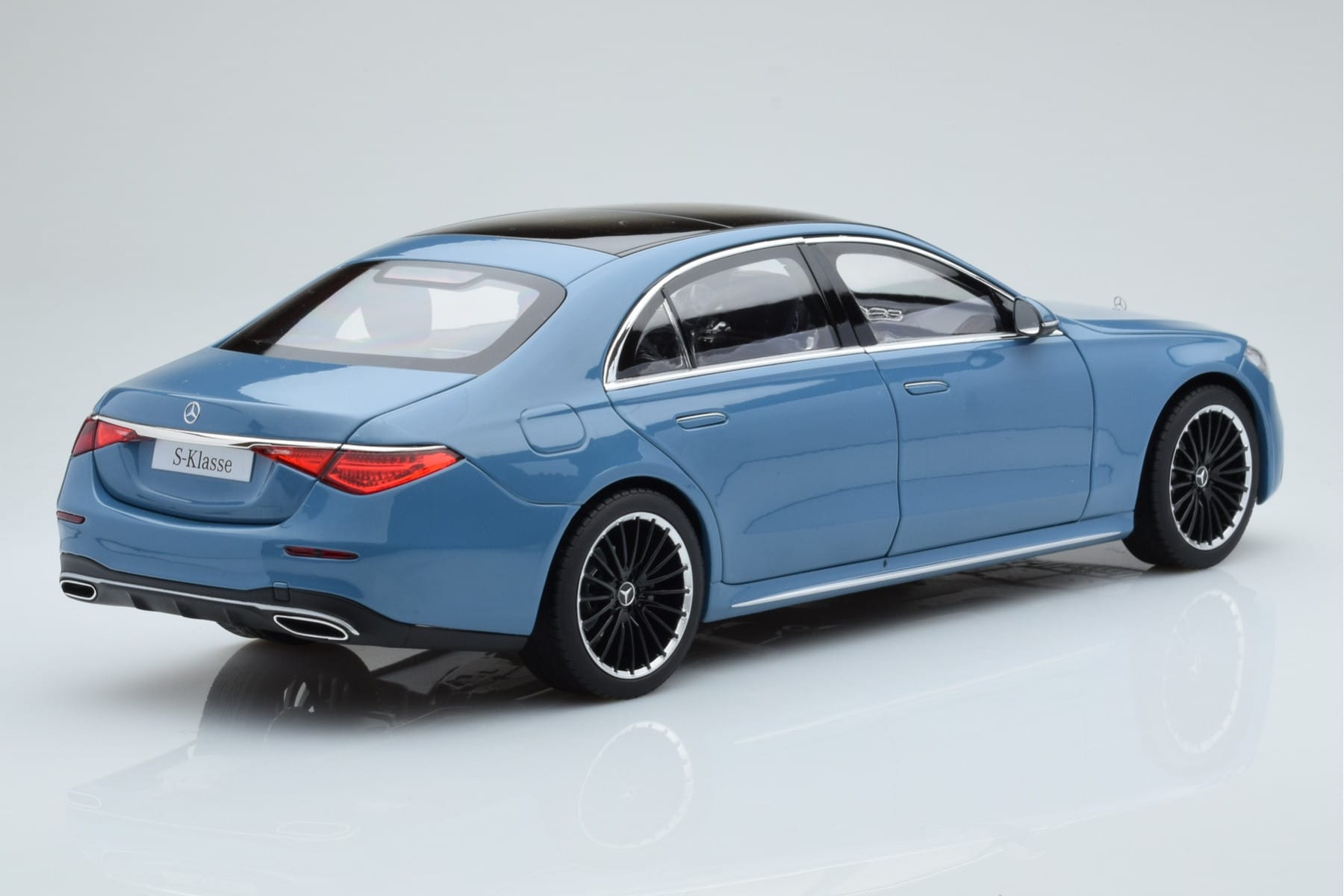 Mercedes S-Class W223 Vintage Blau Norev 1:18 B66960828 Metall – Bild 3 von 7