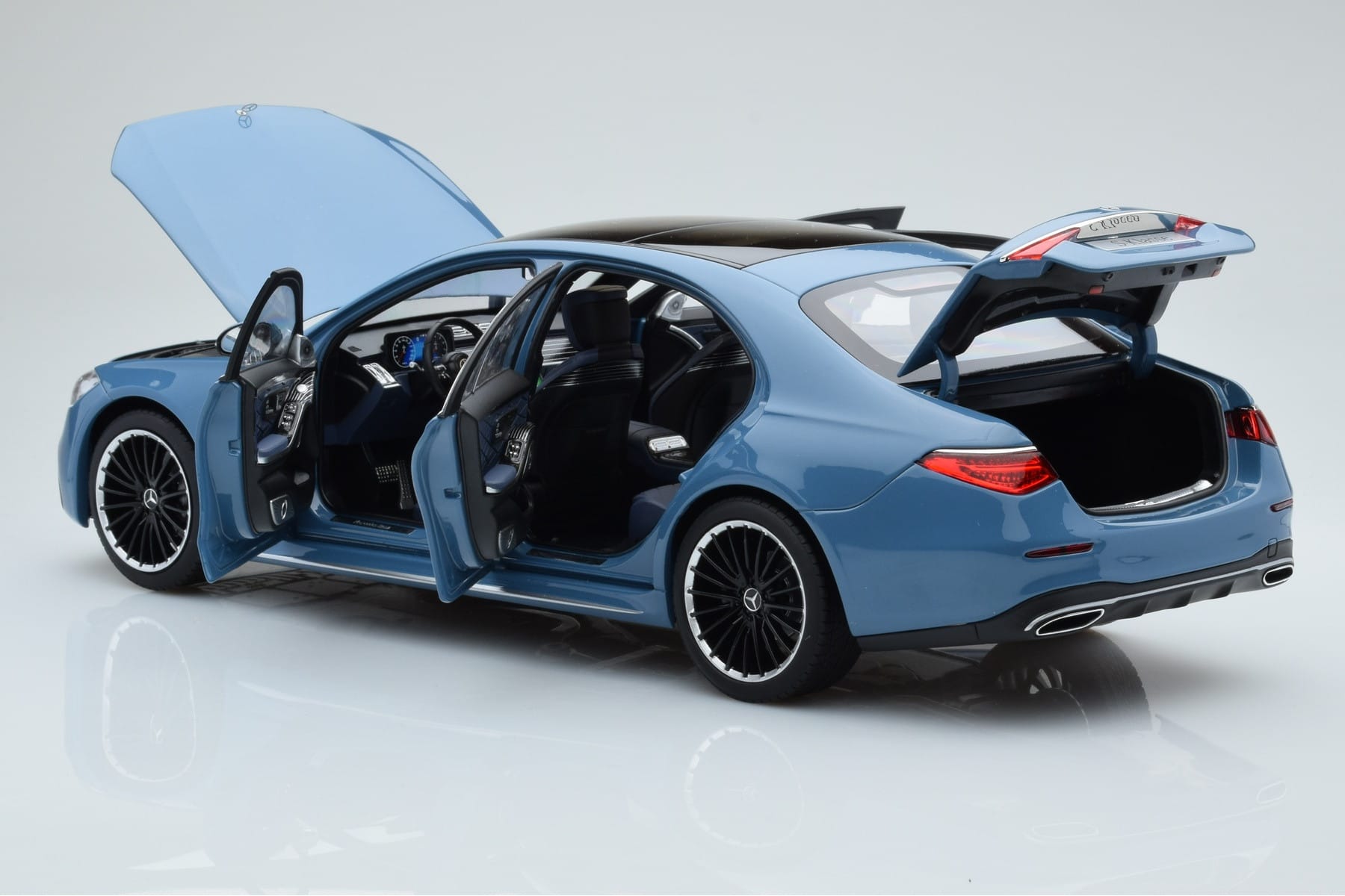 Mercedes S-Class W223 Vintage Blau Norev 1:18 B66960828 Metall – Bild 4 von 7