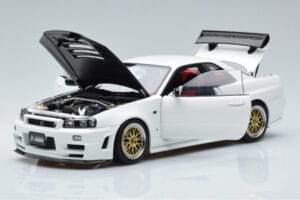 Nissan Skyline GT-R R34 Nismo Z-Tune Weiss MotorHelix 1:18 M83407 Metall – Bild 2 von 11