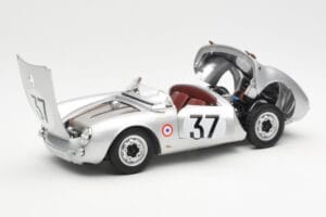 Porsche 550 RS Spyder #37 H. Polensky / R. von Frankenberg 24 Hours of Le Mans 1955 Schuco 1:18 450033400 Metall – Bild 2 von 8