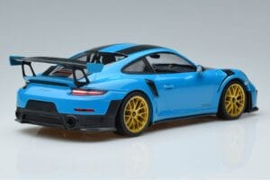Porsche 911 991.2 GT3 RS Weissach Package Miami Blau Goldene Felgen Minichamps 1:18 153068310 Metall – Bild 2 von 6