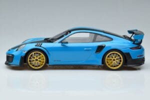 Porsche 911 991.2 GT3 RS Weissach Package Miami Blau Goldene Felgen Minichamps 1:18 153068310 Metall – Bild 3 von 6