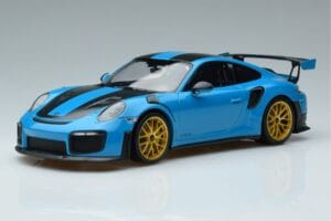 Porsche 911 991.2 GT3 RS Weissach Package Miami Blau Goldene Felgen Minichamps 1:18 153068310 Metall