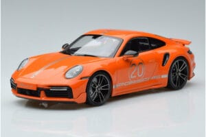 Porsche 911 992 Turbo S China 20th Anniversary Orange Minichamps 1:18