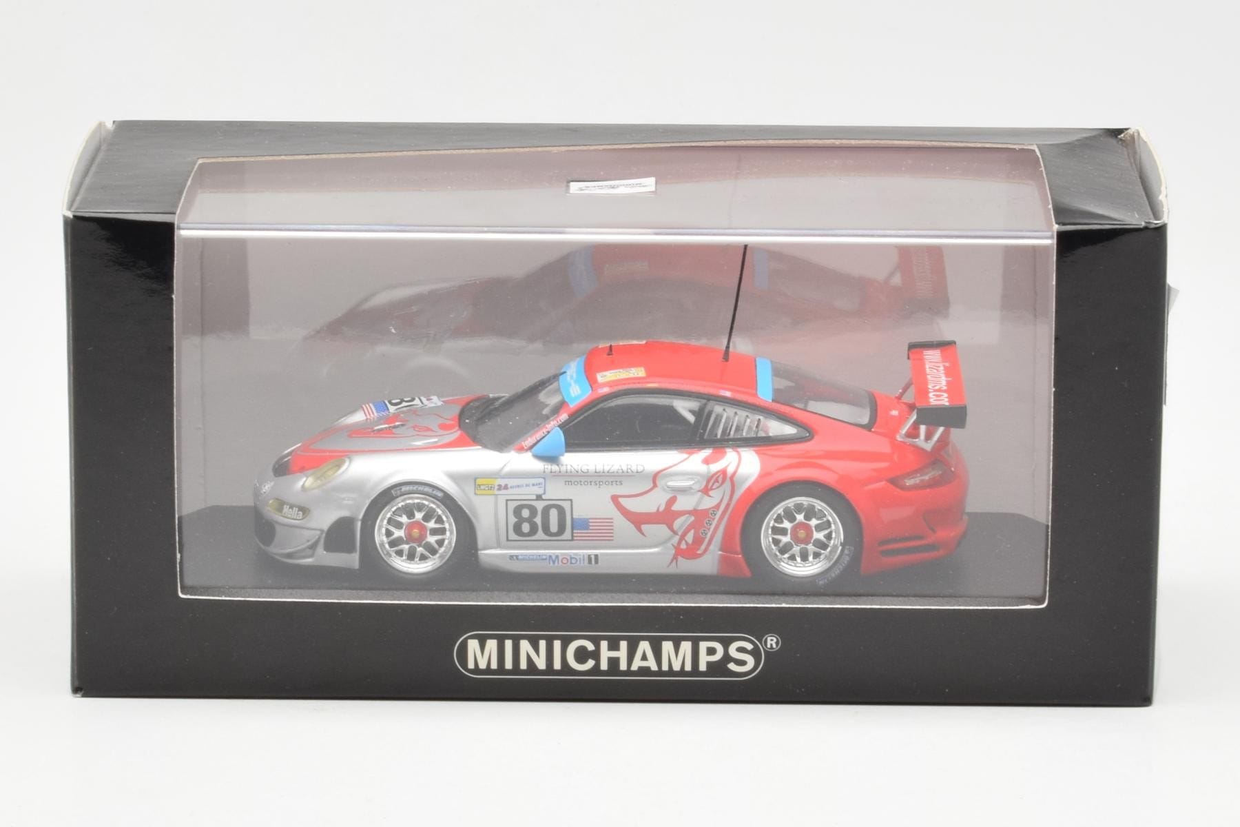 Porsche 911 997 GT3 RSR Flying Lizard #80 S. Neiman / J. Bergmeister / J. van Overbeek 24 Hours of Le Mans 2008 Minichamps 1: – Bild 4 von 4