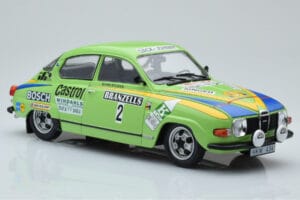 Saab 96 V4 #2 S. Blomqvist / H. Sylvan Rally Sweden 1976 IXO 1:18 18RMC085B Metall – Bild 4 von 6