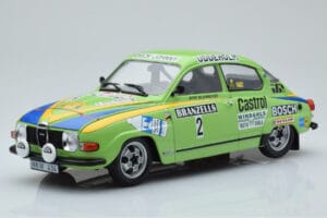 Saab 96 V4 #2 S. Blomqvist / H. Sylvan Rally Sweden 1976 IXO 1:18