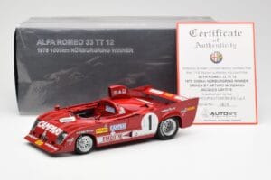 Alfa Romeo 33TT 12 #1 A. Merzario / J. Laffite 1000km Nurburgring Winner 1975 AUTOart 1:18 87505 Metall – Bild 8 von 8