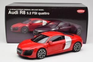 Audi R8 V10 Brilliant Rot Kyosho 1:18 09216RR Metall – Bild 8 von 8