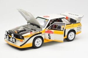 Audi Sport Quattro S1 #5 W. Rohrl / C. Geistdorfer Rally Sanremo Winner 1985 AUTOart 1:18 88503 Komposit – Bild 2 von 8