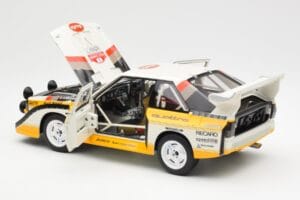Audi Sport Quattro S1 #5 W. Rohrl / C. Geistdorfer Rally Sanremo Winner 1985 AUTOart 1:18 88503 Komposit – Bild 5 von 8