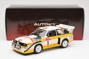 Audi Sport Quattro S1 #5 W. Rohrl / C. Geistdorfer Rally Sanremo Winner 1985 AUTOart 1:18 88503 Komposit – Bild 8 von 8