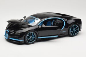 Bugatti Chiron Schwarz & Blau Bburago 1:18 18-11040BK Metall – Bild 2 von 8
