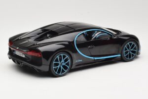 Bugatti Chiron Schwarz & Blau Bburago 1:18 18-11040BK Metall – Bild 3 von 8