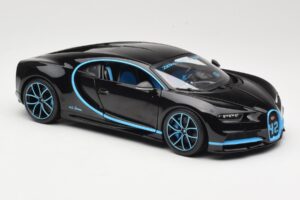 Bugatti Chiron Schwarz & Blau Bburago 1:18 18-11040BK Metall – Bild 6 von 8