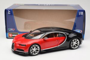 Bugatti Chiron Schwarz & Rot Bburago 1:18 18-11040 Metall – Bild 8 von 8
