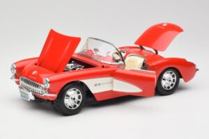 Chevrolet Corvette C1 Roadster Rot Bburago 1:18 3024 Metall – Bild 2 von 8