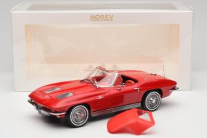 Chevrolet Corvette C2 Sting Ray Cabriolet Riverside Red Norev 1:18 189056 Metall – Bild 6 von 6
