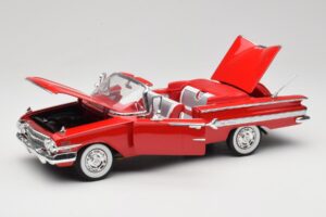 Chevrolet Impala Cabriolet Rot Welly 1:18 9864W Metall – Bild 2 von 8