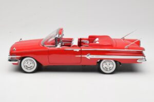 Chevrolet Impala Cabriolet Rot Welly 1:18 9864W Metall – Bild 4 von 8