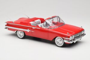 Chevrolet Impala Cabriolet Rot Welly 1:18 9864W Metall – Bild 6 von 8