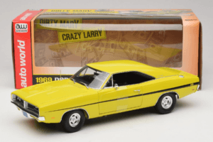 Dodge Charger R/T Gelb Dirty Mary Crazy Larry Auto World 1:18 AWSS101/06 Metall – Bild 8 von 8