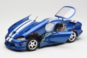 Dodge Viper GTS SR II Blau mit Weissen Streifen Bburago 1:18 3330 Metall – Bild 2 von 8