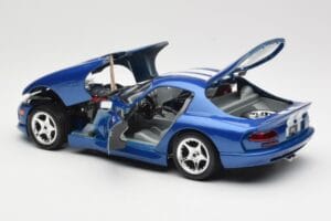 Dodge Viper GTS SR II Blau mit Weissen Streifen Bburago 1:18 3330 Metall – Bild 5 von 8