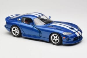 Dodge Viper GTS SR II Blau mit Weissen Streifen Bburago 1:18 3330 Metall – Bild 6 von 8