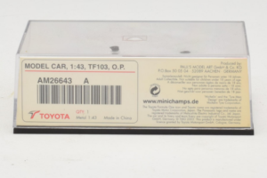Toyota TF103 Panasonic #20 O. Panis F1 2003 Minichamps 1:43 AM26643 Metall – Bild 4 von 5