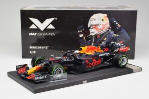Red Bull RB16B #33 M. Verstappen Emilia Romagna GP Winner 2021 Minichamps 1:18 113210233T Metall – Bild 6 von 6