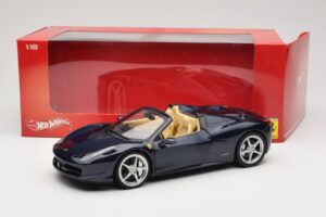 Ferrari 458 Italia Spider Dark Blue Metallic Hot Wheels 1:18 X5529 Metall – Bild 8 von 8